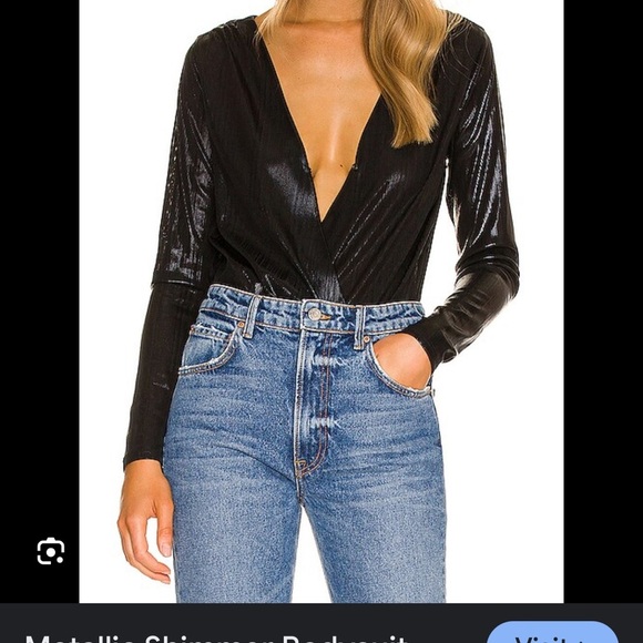 NWT Revolve BCBGeneration Black Graphic Long Sleeve Bodysuit - Picture 1 of 10